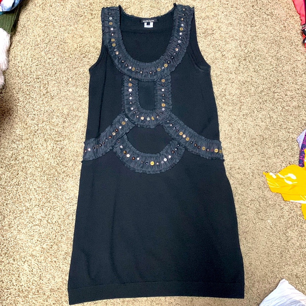 Nanette Lapore black sleeveless sweater dress